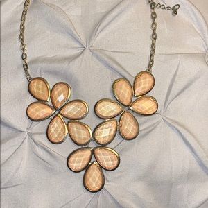 Tan Flower Pattern Necklace